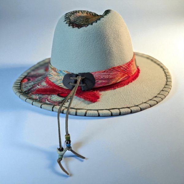 Pretty Peacock Green Felt Hat - M (7) - Image 5