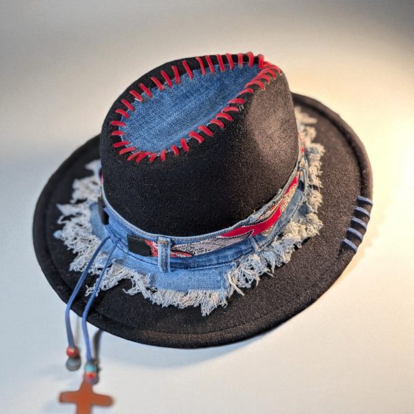 Denim Rose Felt Hat - Med (7 1/8)