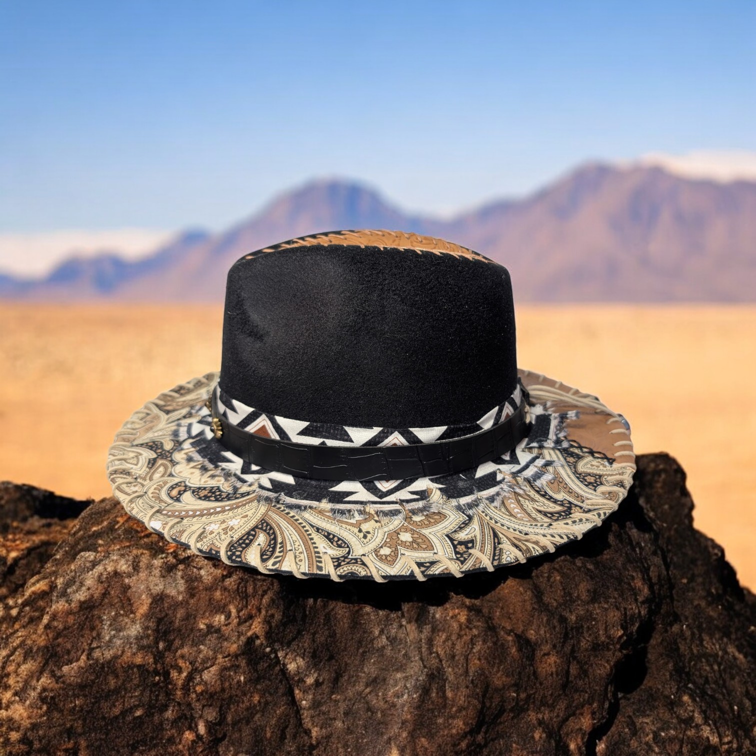 Westward Traveler Black Felt Fedora - Med (7 1/8) - Image 5