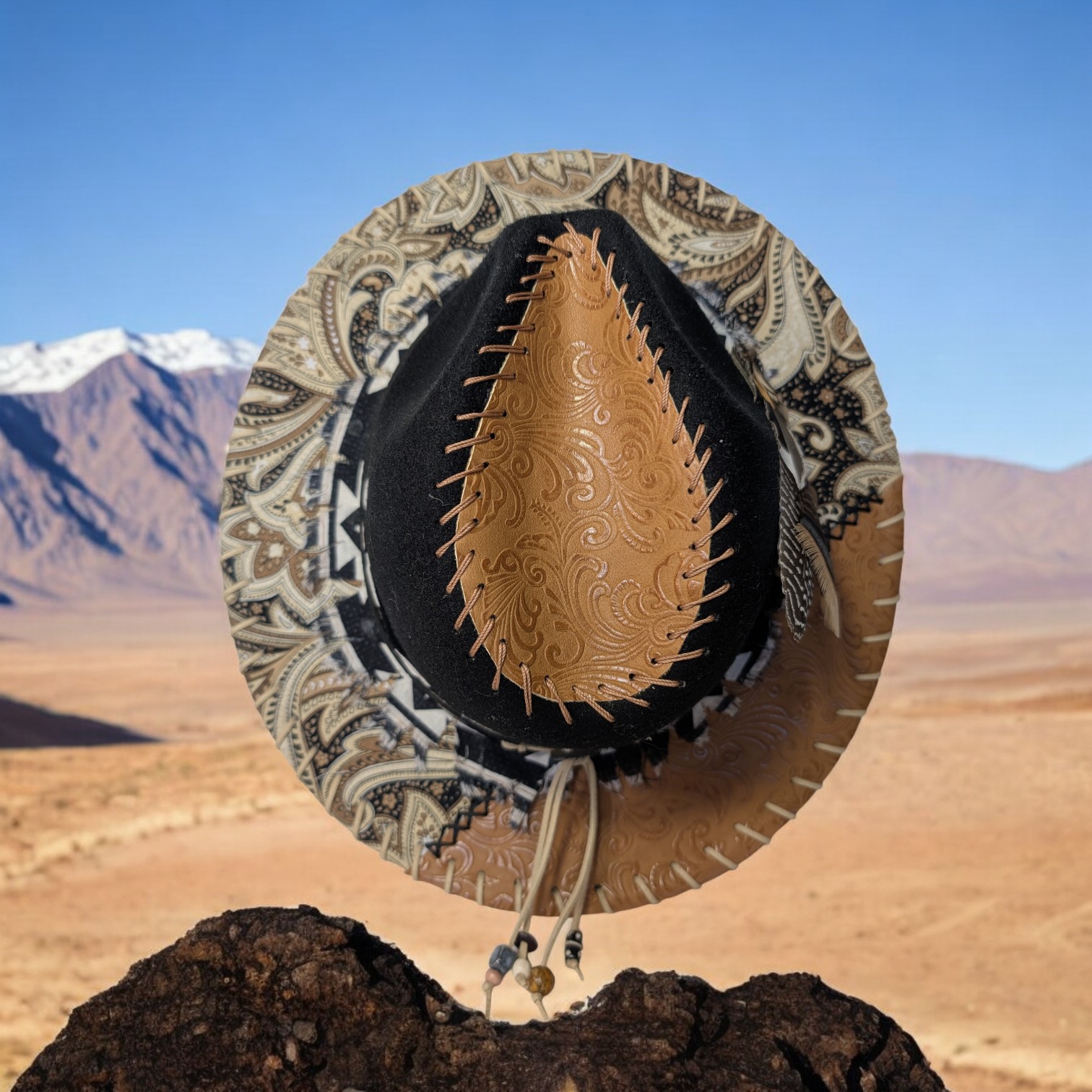 Westward Traveler Black Felt Fedora - Med (7 1/8) - Image 6