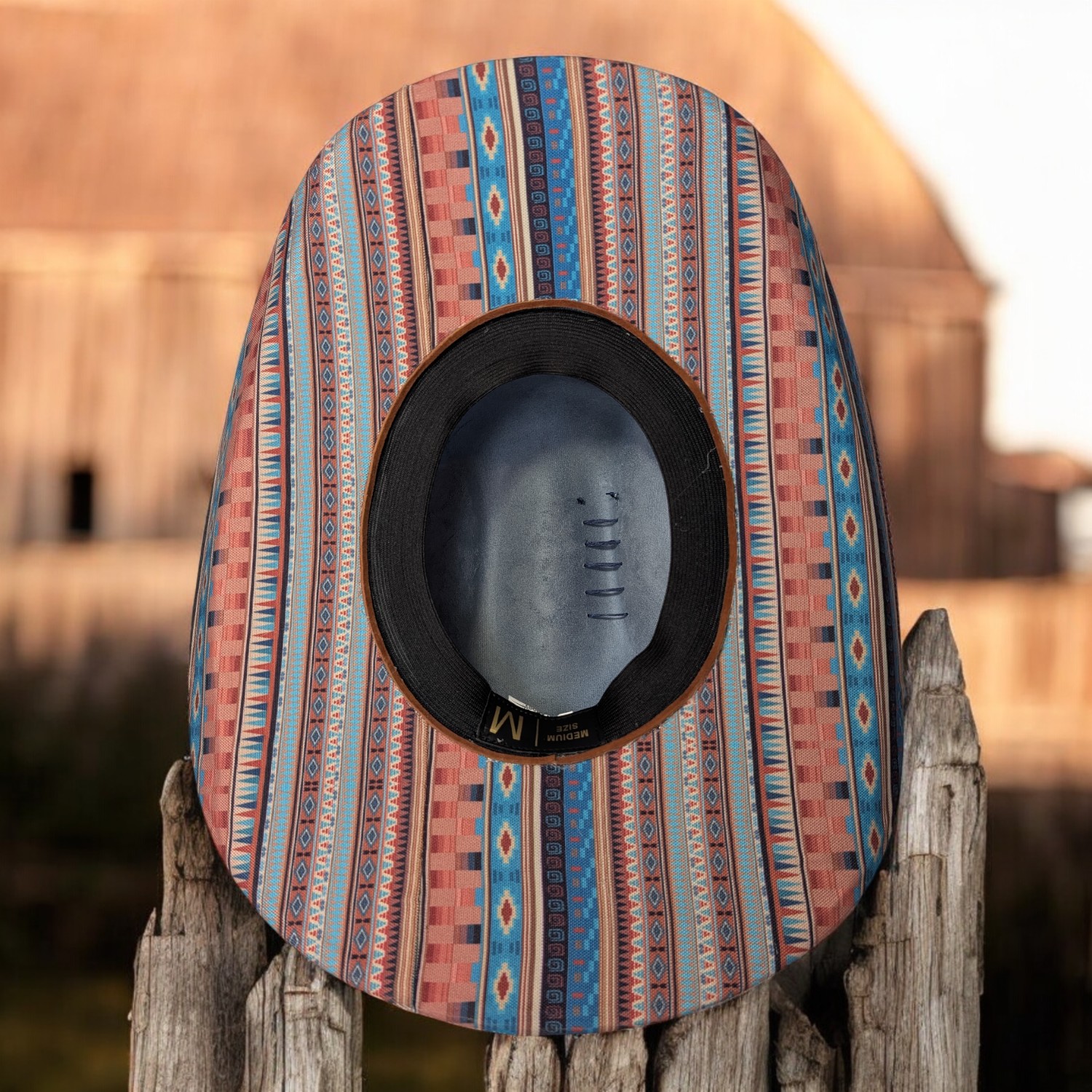 Farah's Frayed Denim Blue Suede Hat - Med (7) - Image 4