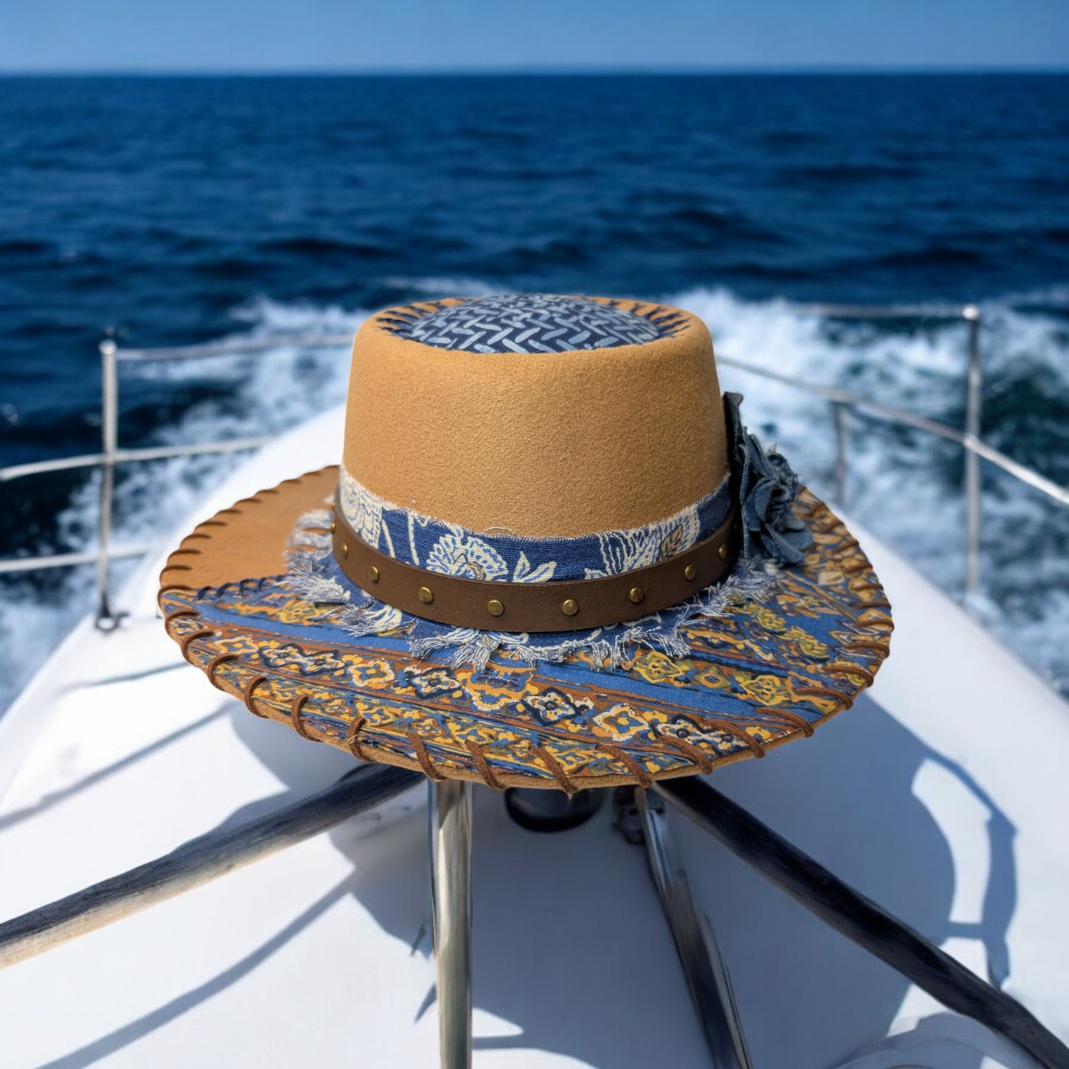 Barbie's Blue Boat Felt Hat - Med (7 1/4) - Image 2