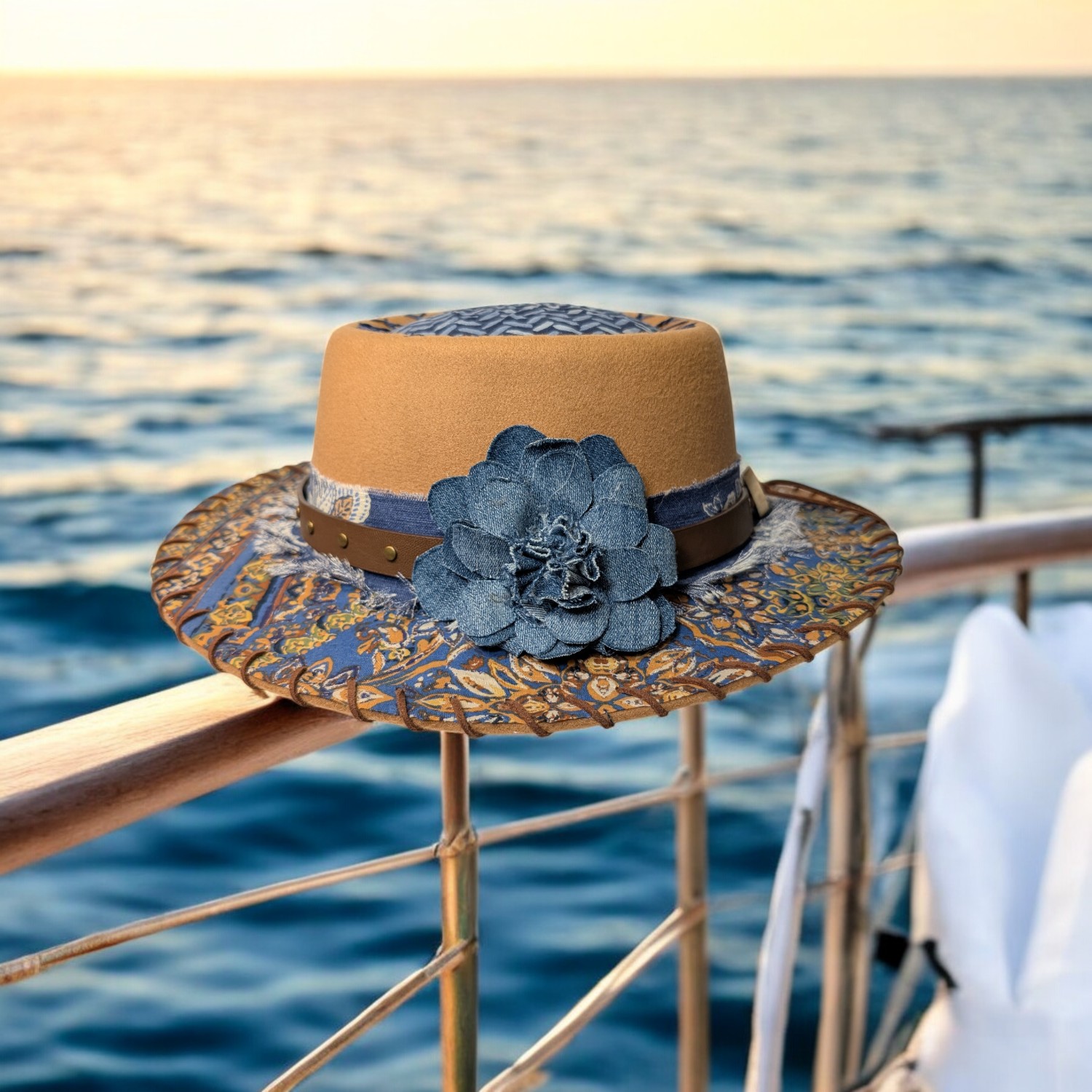 Barbie's Blue Boat Felt Hat - Med (7 1/4) - Image 4