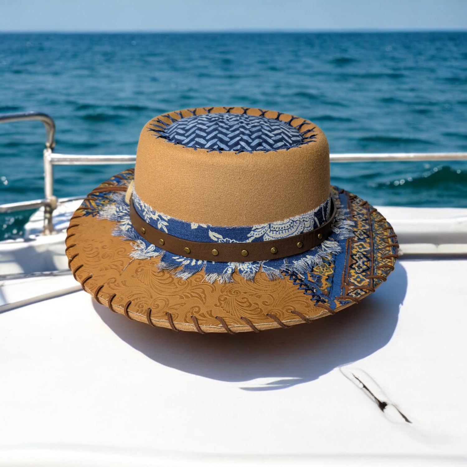 Barbie's Blue Boat Felt Hat - Med (7 1/4) - Image 5