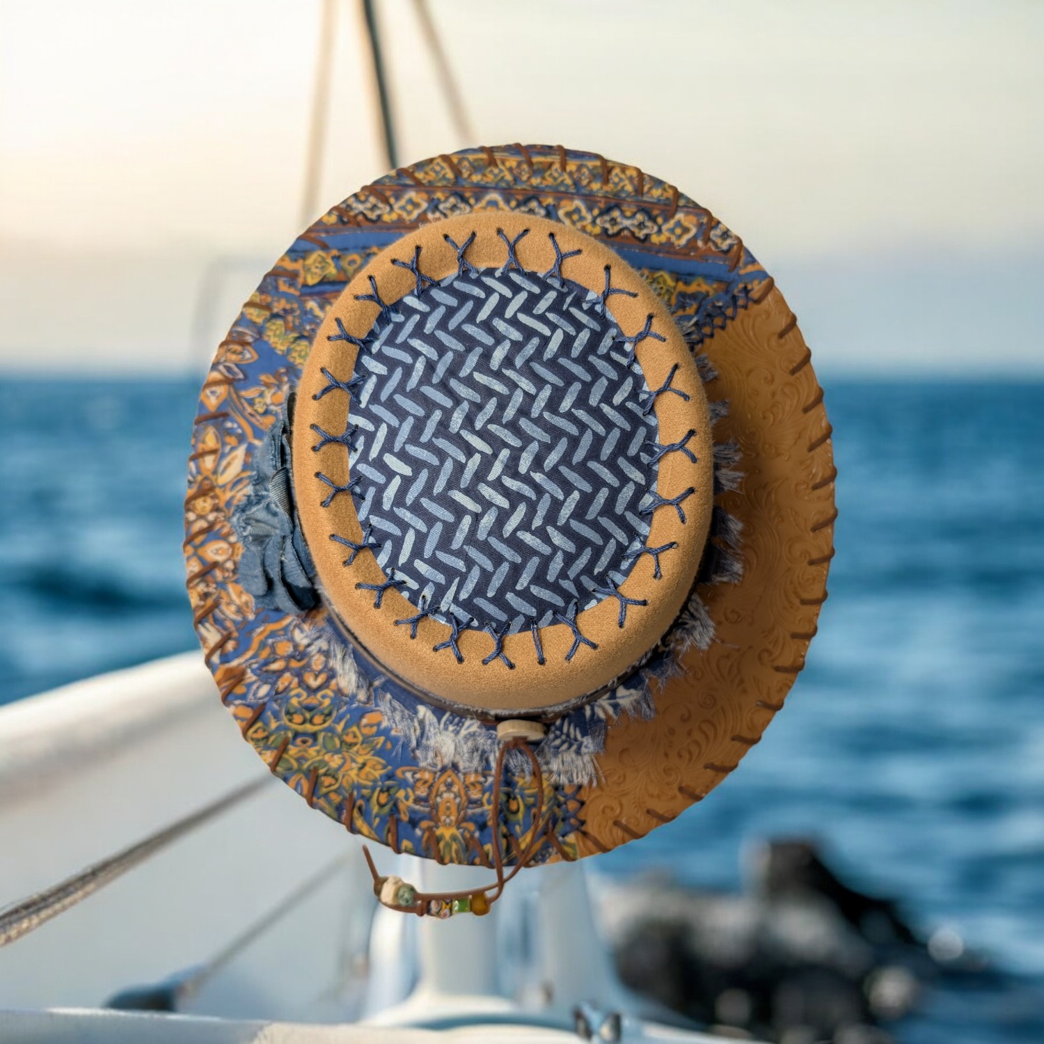 Barbie's Blue Boat Felt Hat - Med (7 1/4) - Image 6