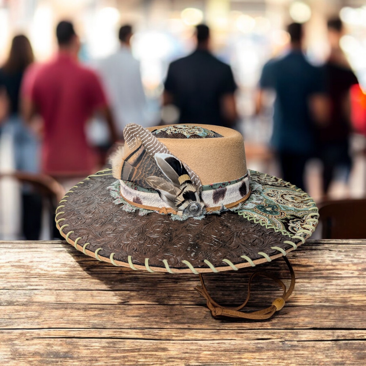 Country Elegance Tan Bolero Hat - Lg (7 1/4) - Image 4