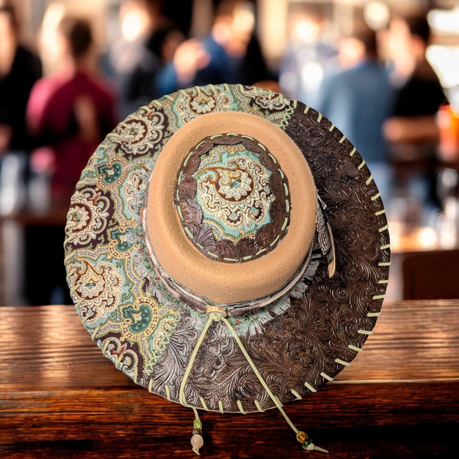 Country Elegance Tan Bolero Hat - Lg (7 1/4) - Image 2