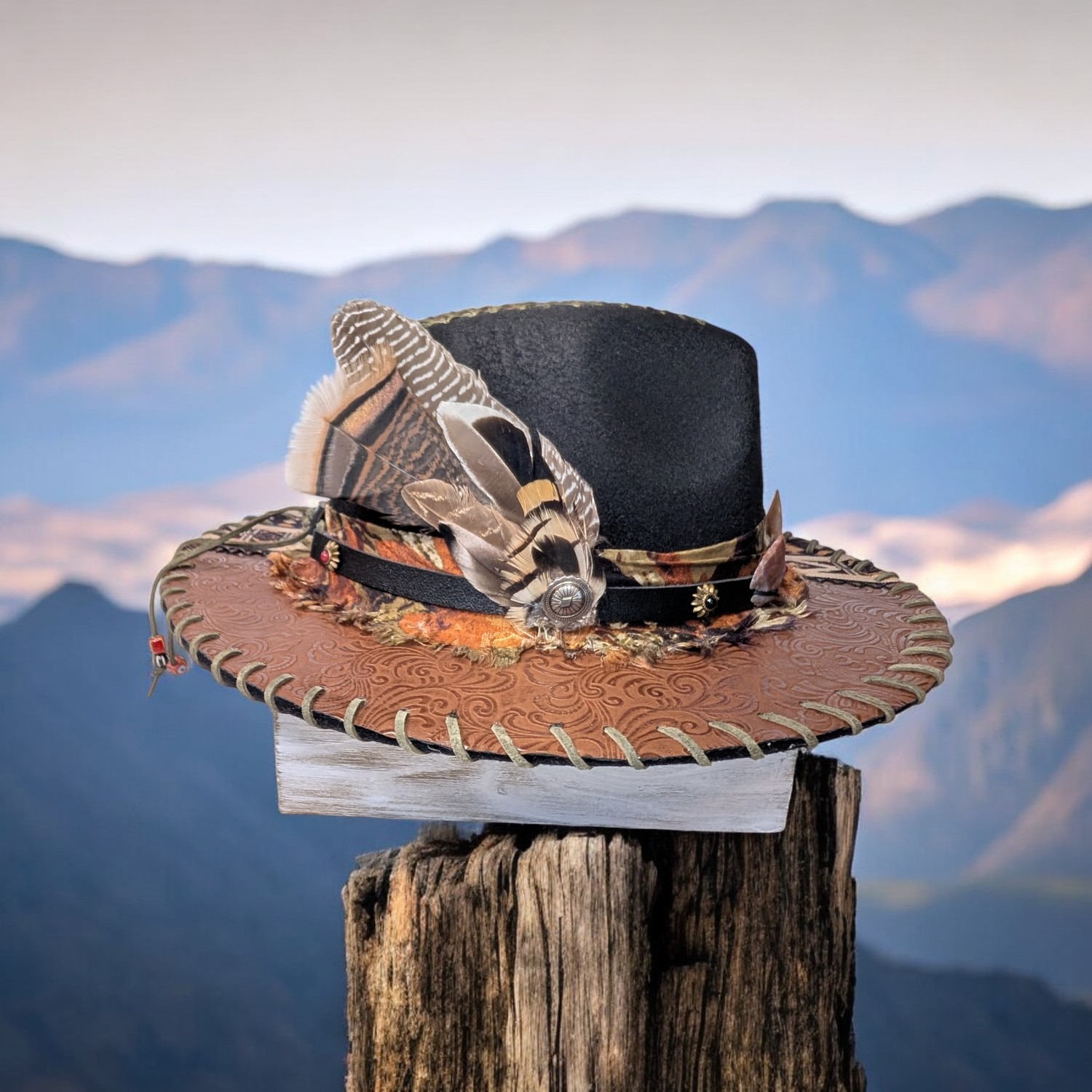 Southwest Trekker Black Fedora Felt Hat - Med (7) - Image 3