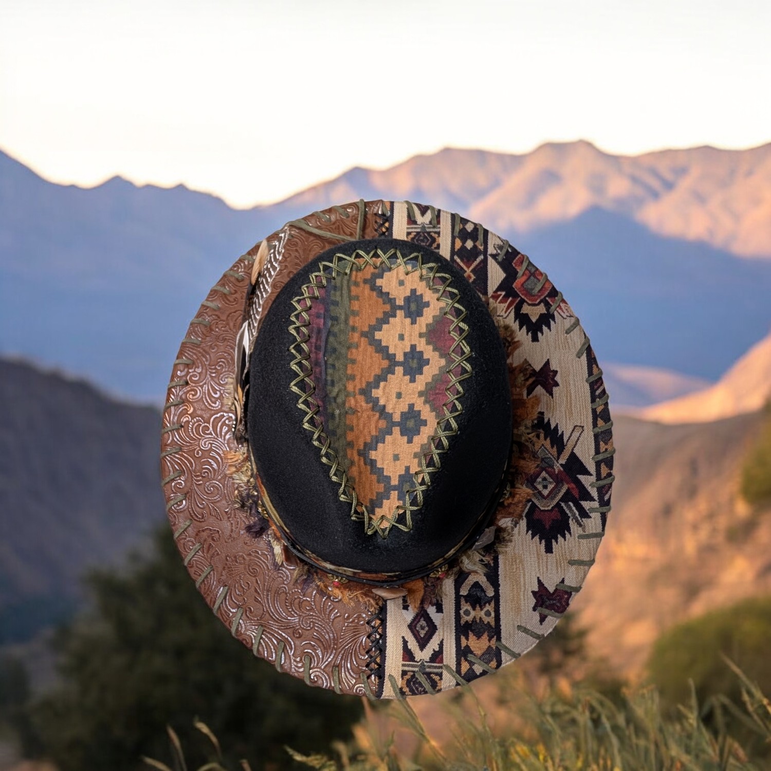 Southwest Trekker Black Fedora Felt Hat - Med (7) - Image 4