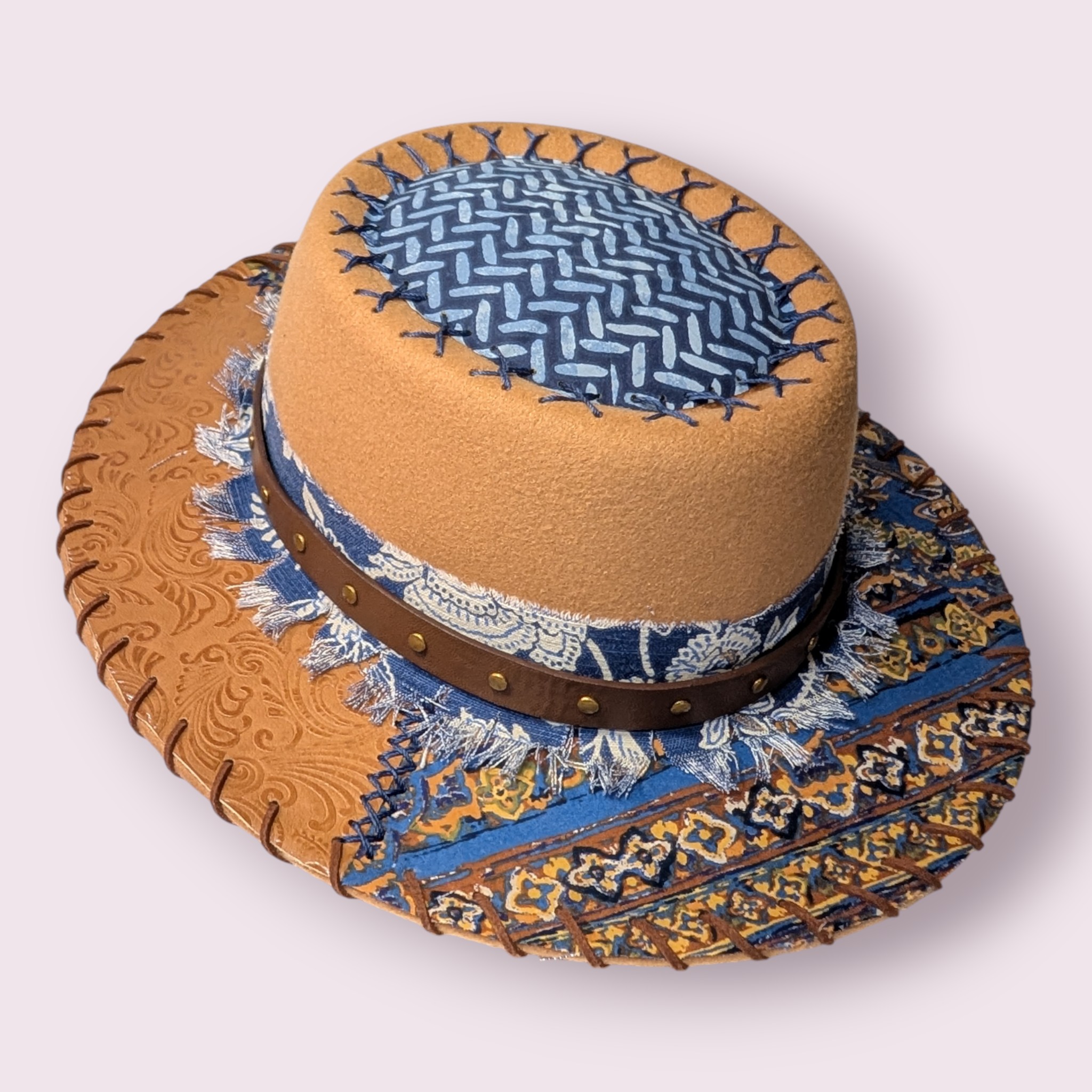 Barbie's Blue Boat Felt Hat - Med (7 1/4)