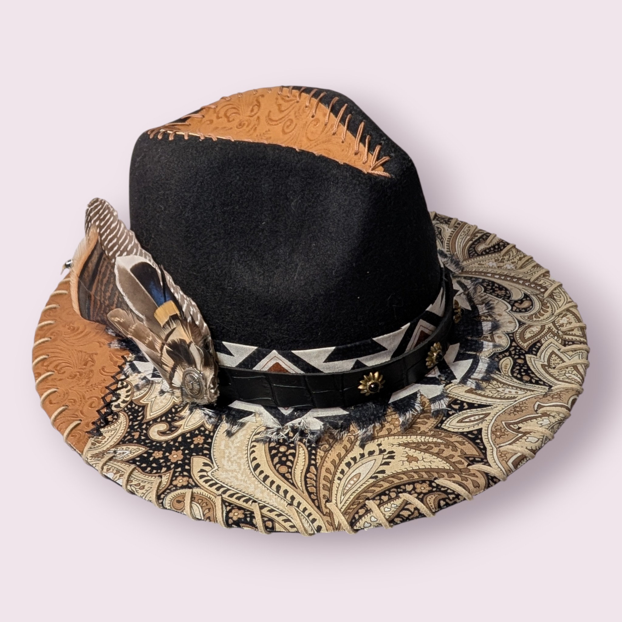 Westward Traveler Black Felt Fedora - Med (7 1/8)