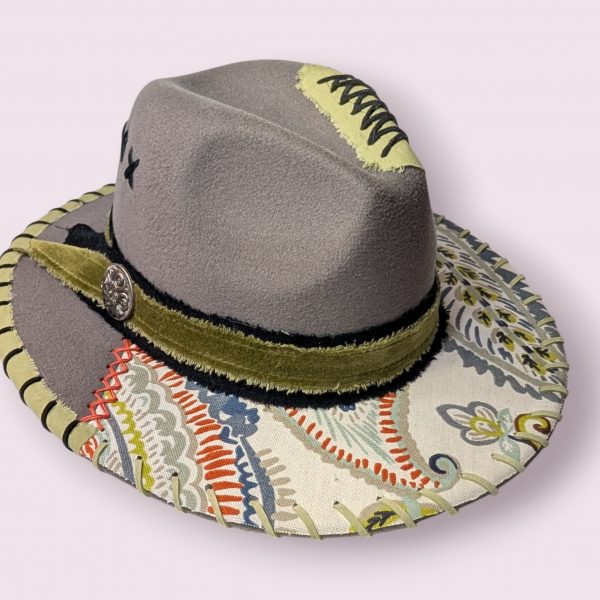Gracie's Gray Tropics Felt Fedora - Med (7)