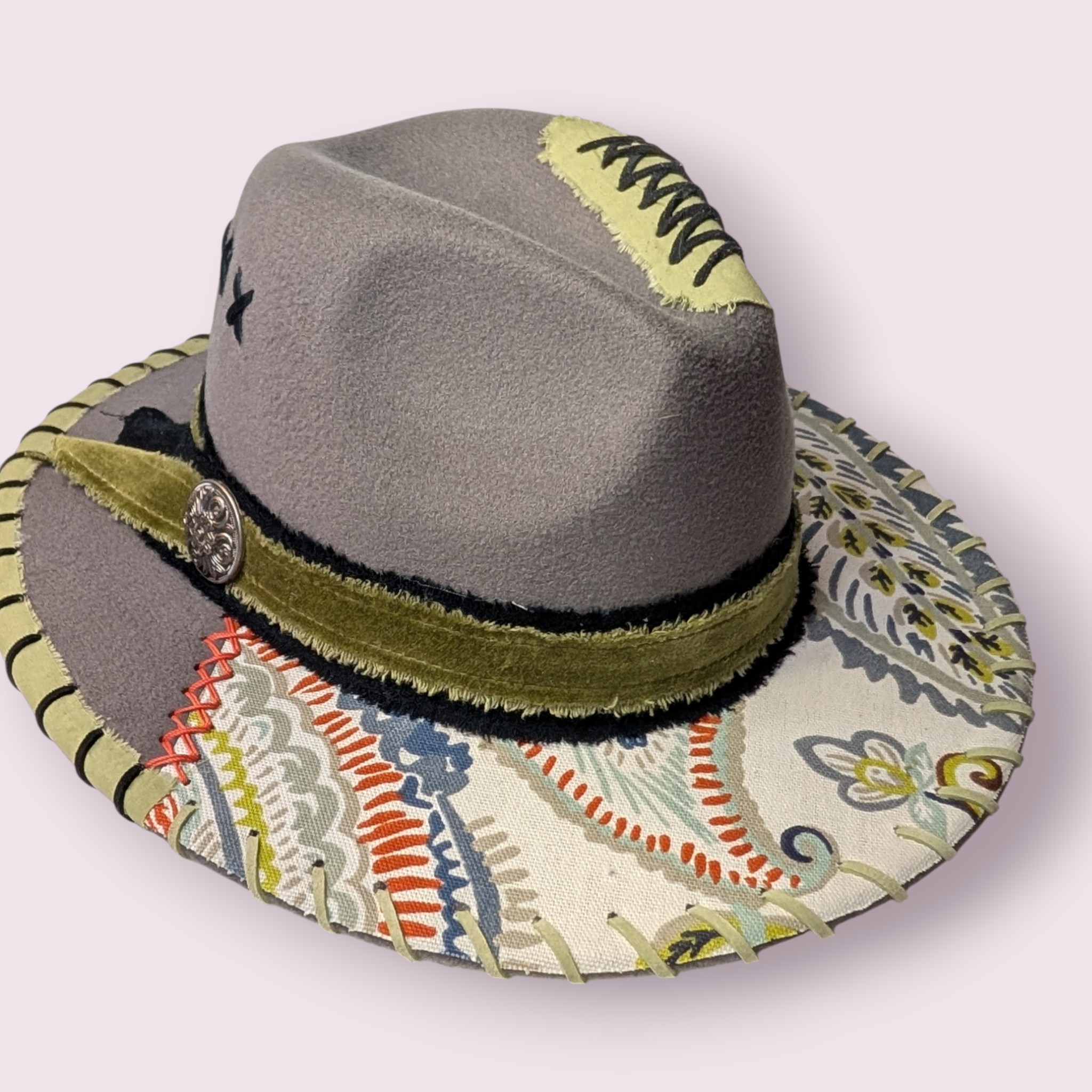 Gracie's Gray Tropics Felt Fedora - Med (7)