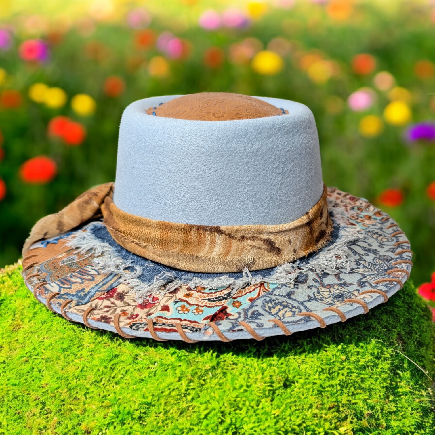 Little Hat on the Prairie Blue Felt Hat - Med (7 1/8) - Image 5