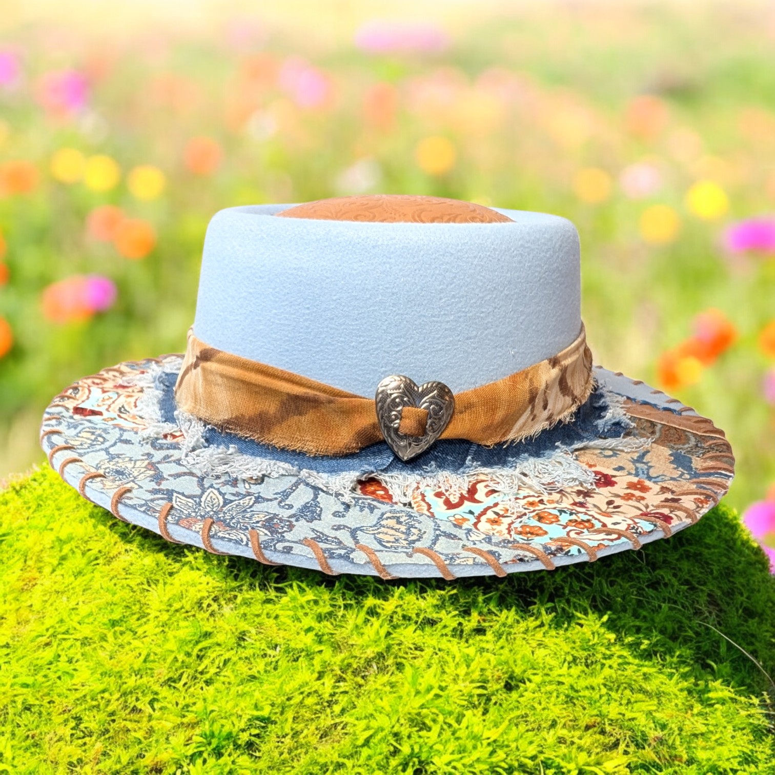 Little Hat on the Prairie Blue Felt Hat - Med (7 1/8) - Image 6