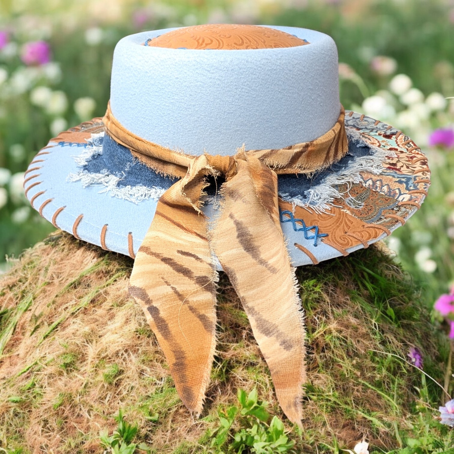 Little Hat on the Prairie Blue Felt Hat - Med (7 1/8) - Image 4