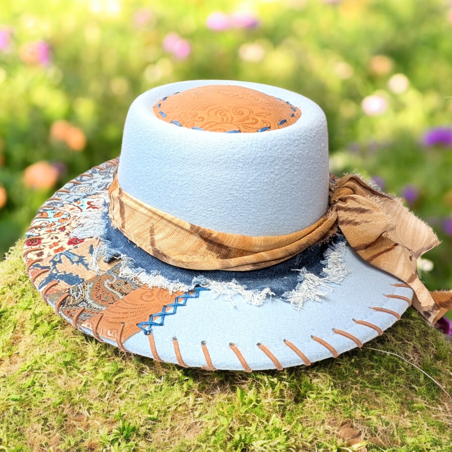 Little Hat on the Prairie Blue Felt Hat - Med (7 1/8) - Image 7