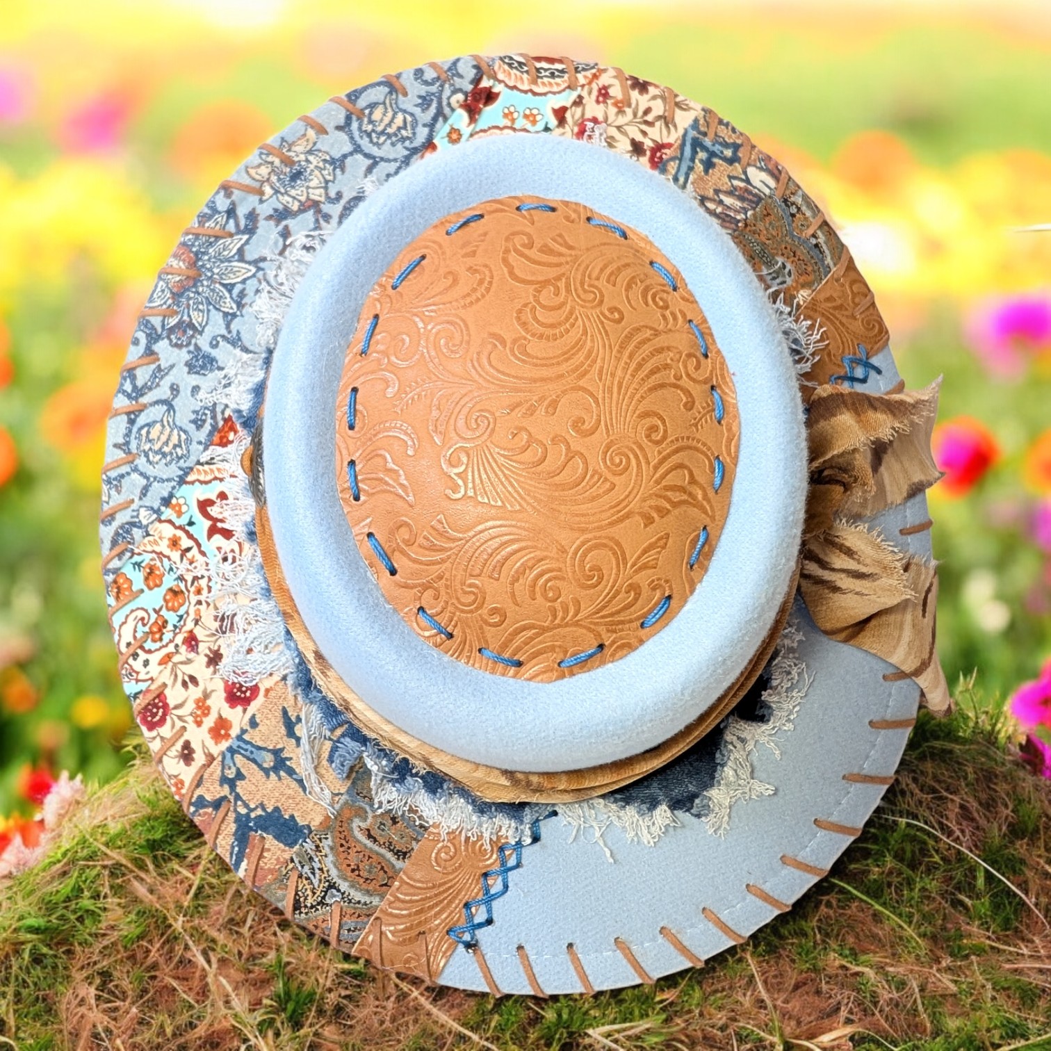 Little Hat on the Prairie Blue Felt Hat - Med (7 1/8) - Image 3