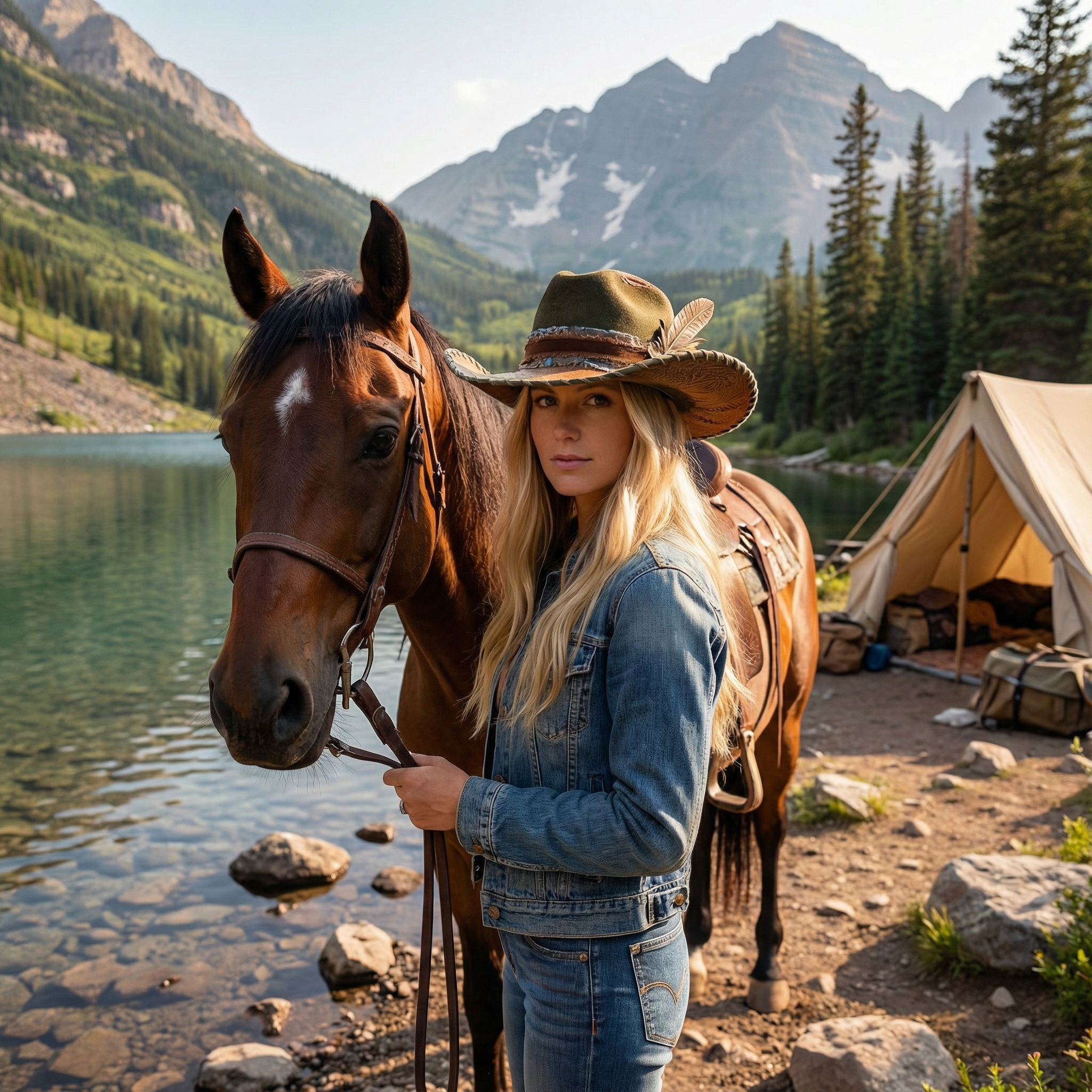 Nature Lover's Green Suede Rancher - Sm (6 7/8) - Image 4