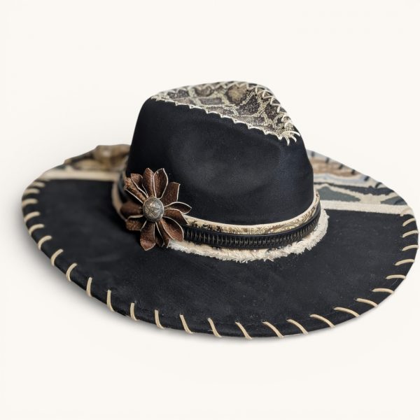 Snake Charmer Black Vegan Suede Rancher - Med (7)