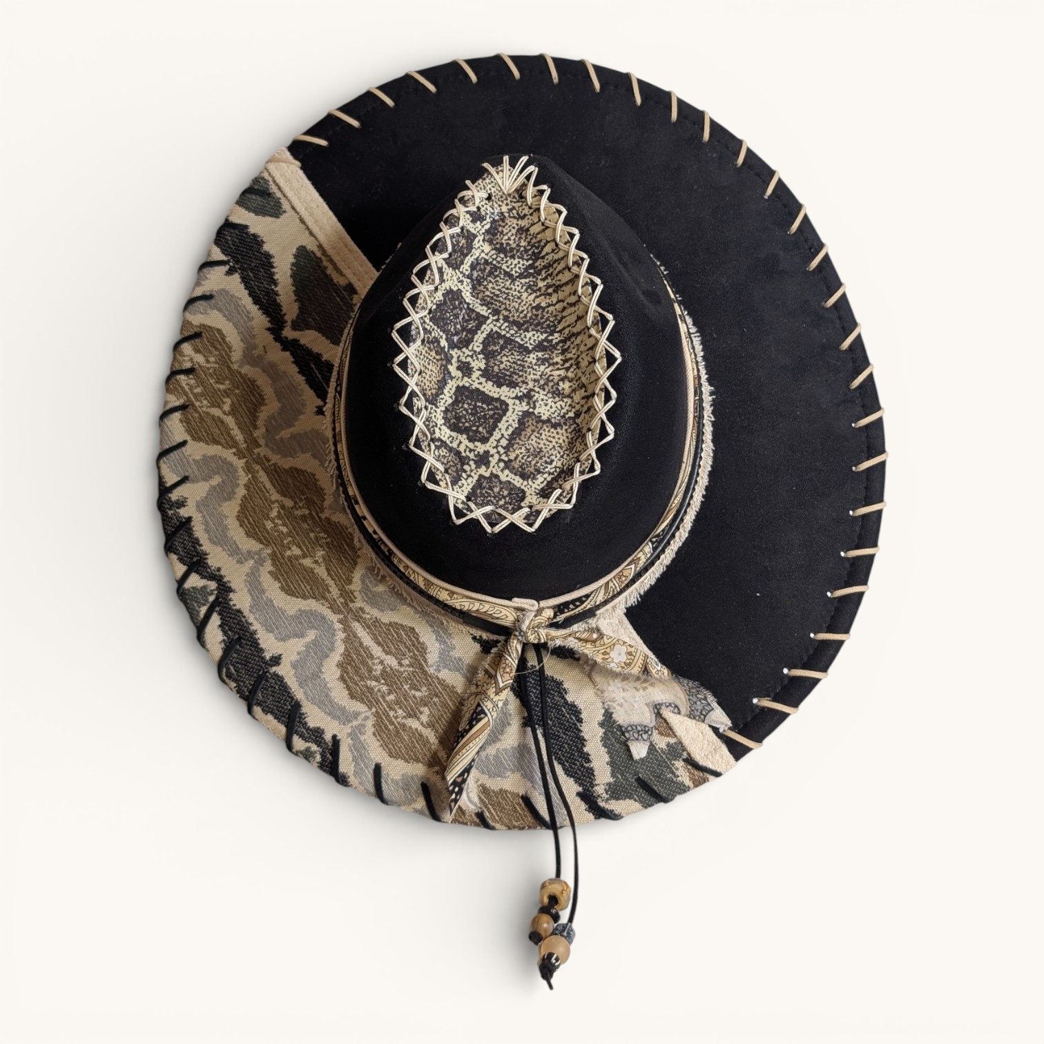 Snake Charmer Black Vegan Suede Rancher - Med (7) - Image 4