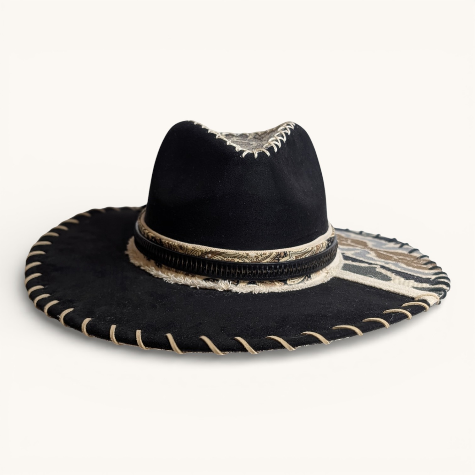 Snake Charmer Black Vegan Suede Rancher - Med (7) - Image 6