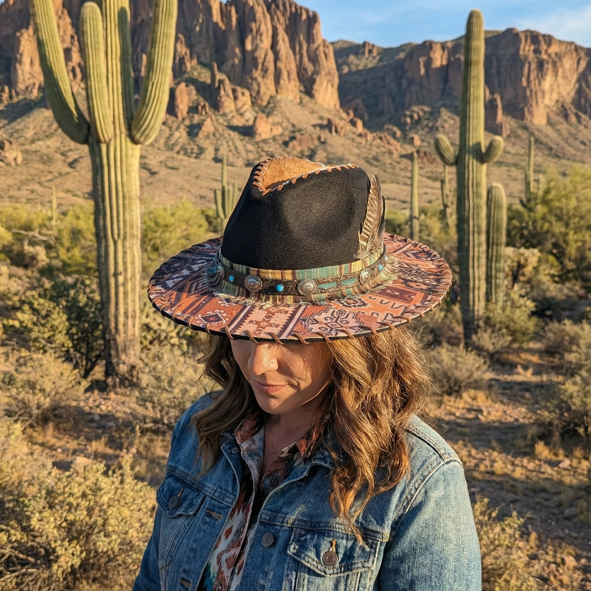 Sara's Southwest Black Felt Fedora - Med (7)