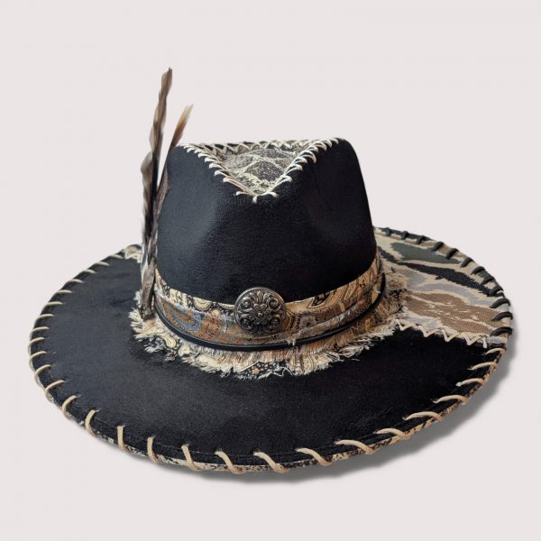 Snake Charmer Stiff Brim Black Rancher - Sm (6 7/8)