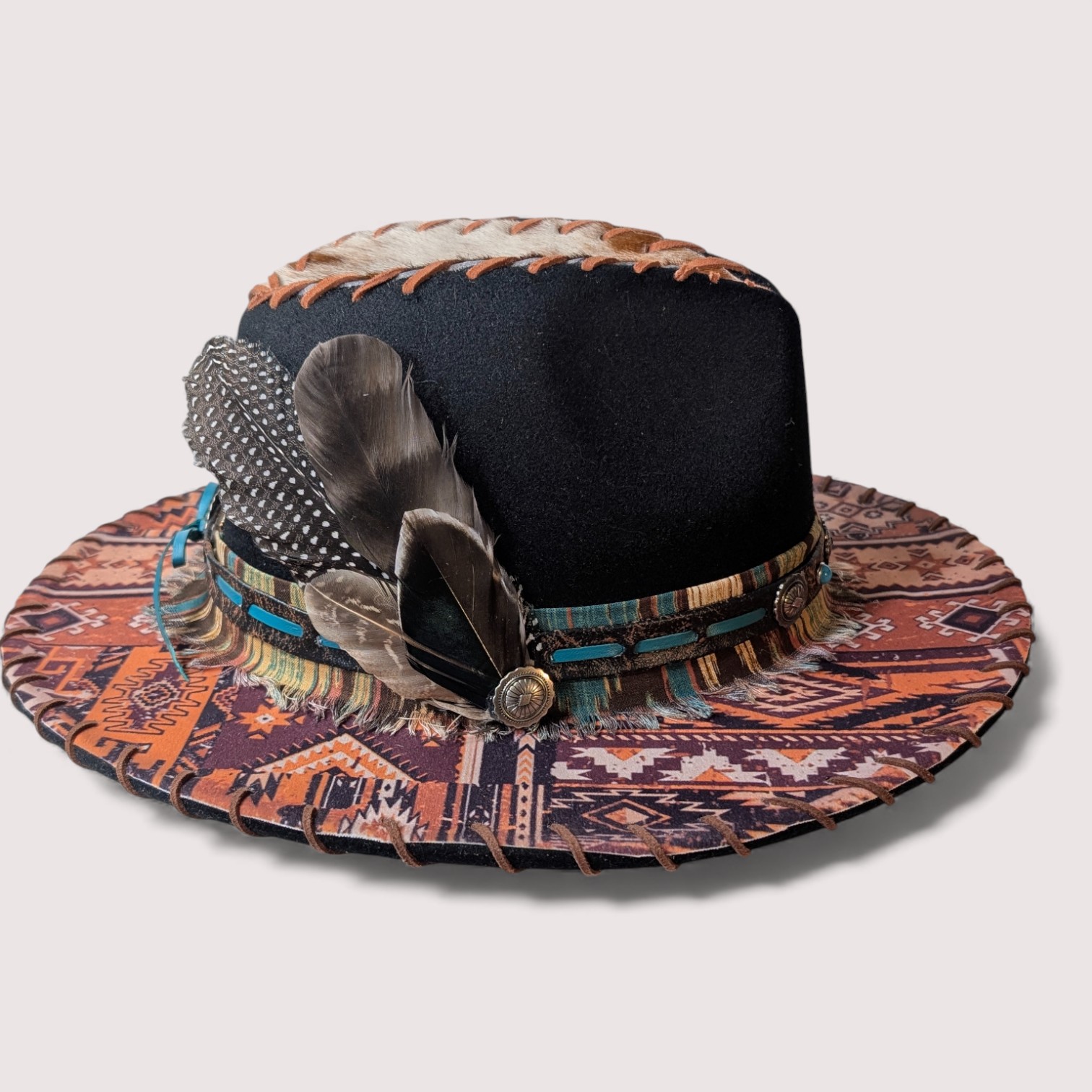 Sara's Southwest Black Felt Fedora - Med (7) - Image 5