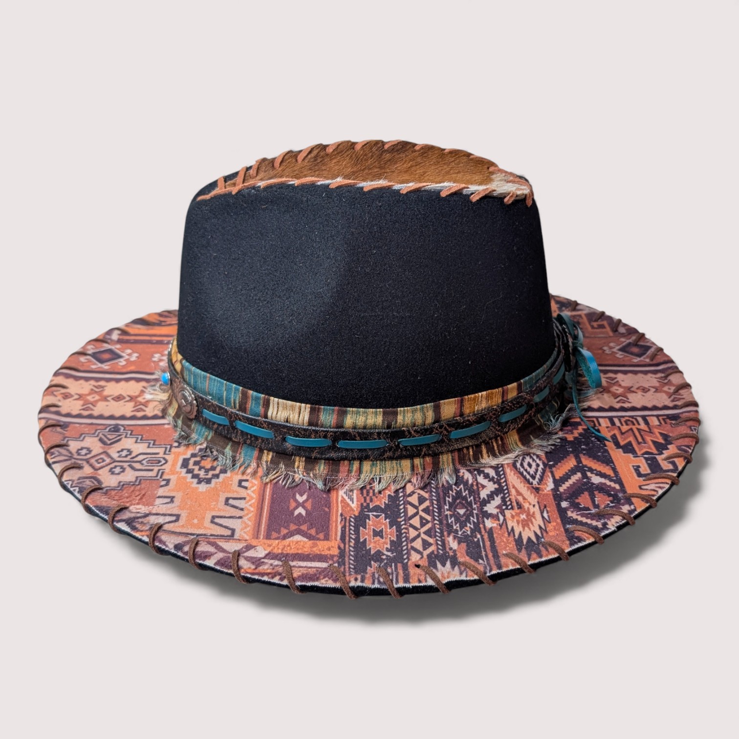 Sara's Southwest Black Felt Fedora - Med (7) - Image 4