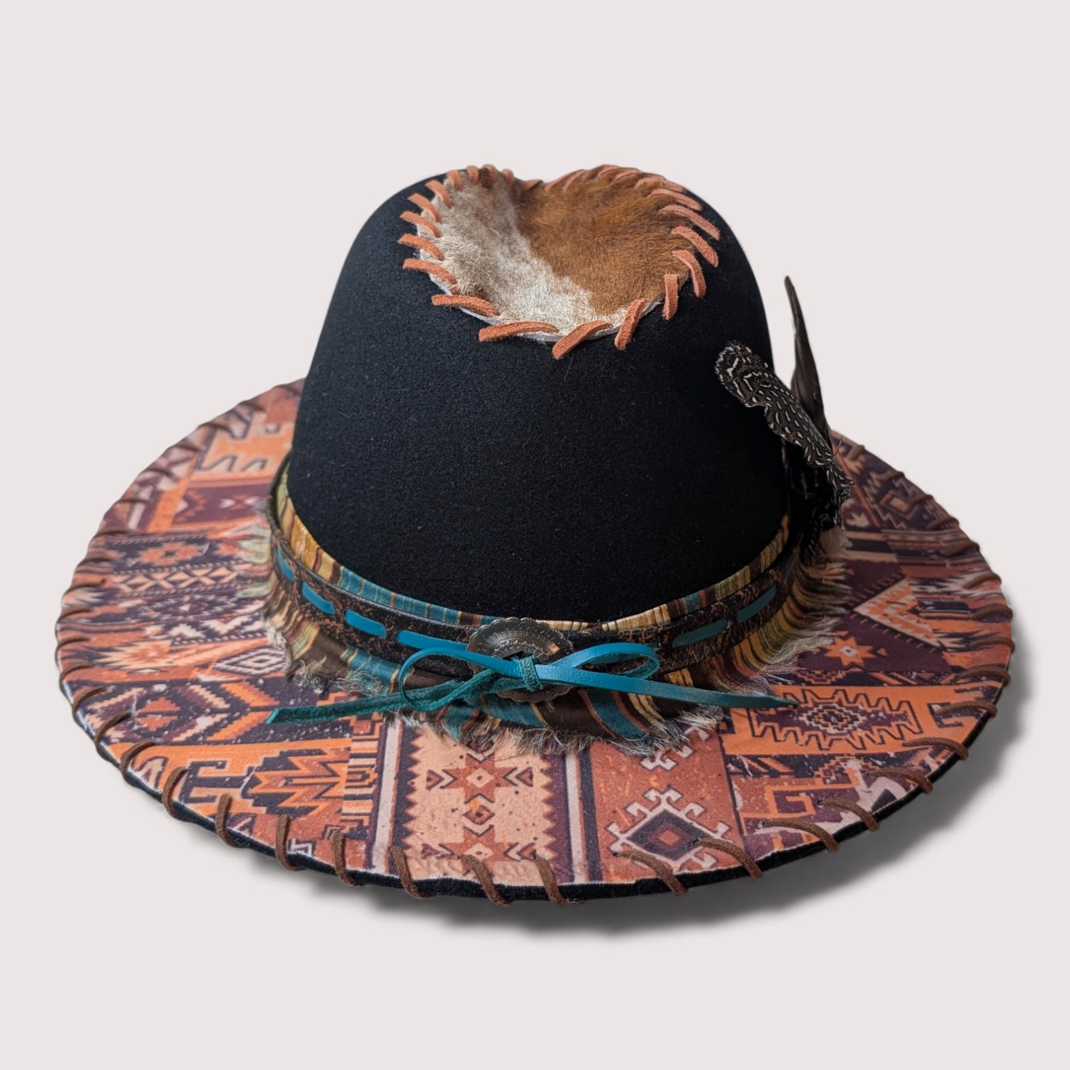 Sara's Southwest Black Felt Fedora - Med (7) - Image 3