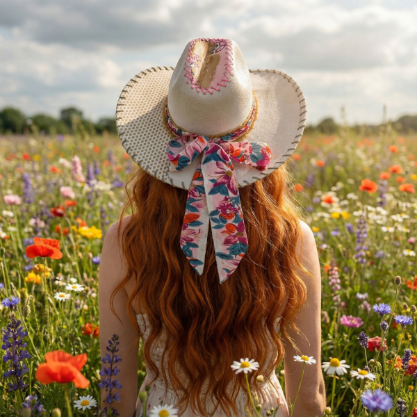 Gretchen's Girly Cowgirl White Suede Hat - SM (6 7/8)