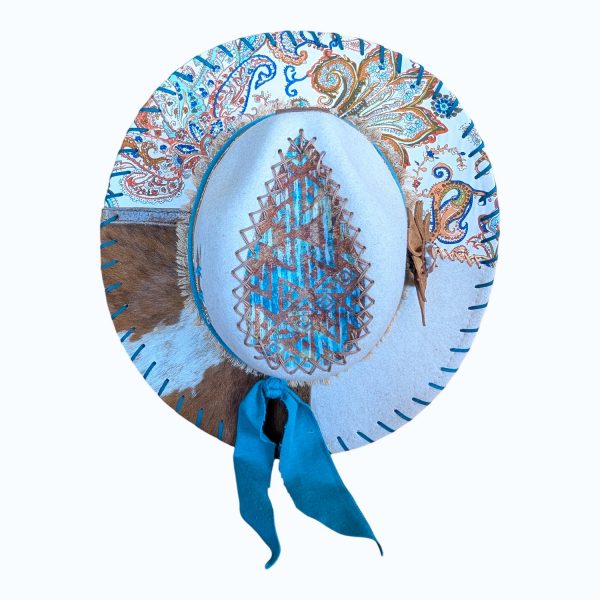 Paisley Cowgirl Tan Felt Rancher - Med (7)